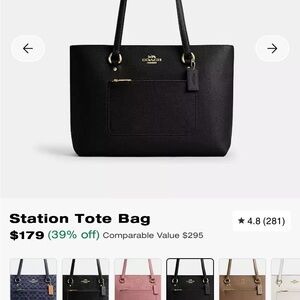 Coach Black Station Tote